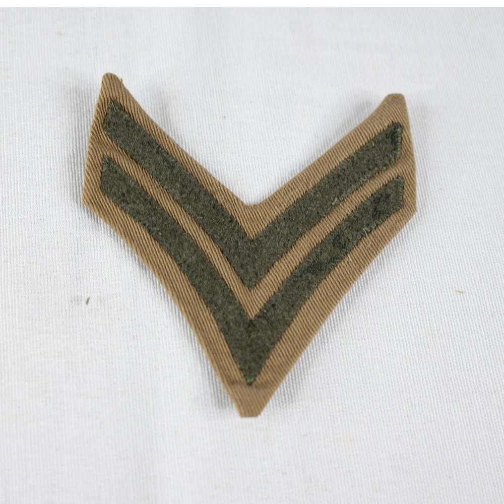 Military Rank Insignia‎ Patch Tan Green Excellent Corporal Chevron
